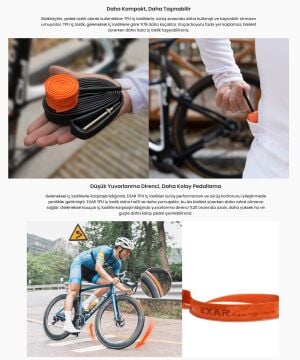 Exar Ultra Light TPU 700x23/28C FV75mm İğne Sibop İç Lastik