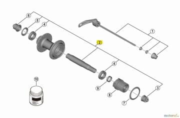 Shimano FH-MT401-B Arka Mil Seti + Rulmanlar Y3HW98020