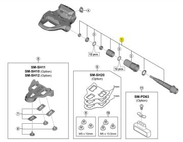 Shimano Ultegra PD-R8000 SPD-SL Sol Pedal Aks Grubu YL8B98030