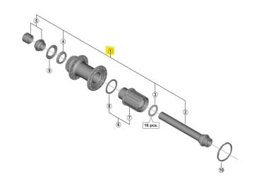 Shimano FH-RS470 Arka Mil Seti + Bilyeler Y3G898010