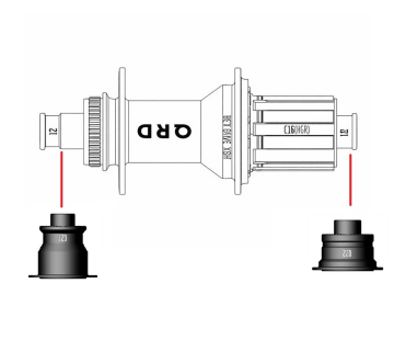 QRD Bees 12x142 Arka Göbek için Q21+Q22 5x135mm Arka Göbek QR Adaptör
