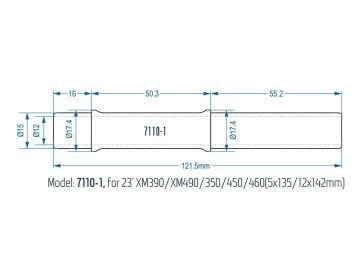 Koozer 450 5x135/12x142 Arka Göbek Çelik İç Aks Borusu 7110-1