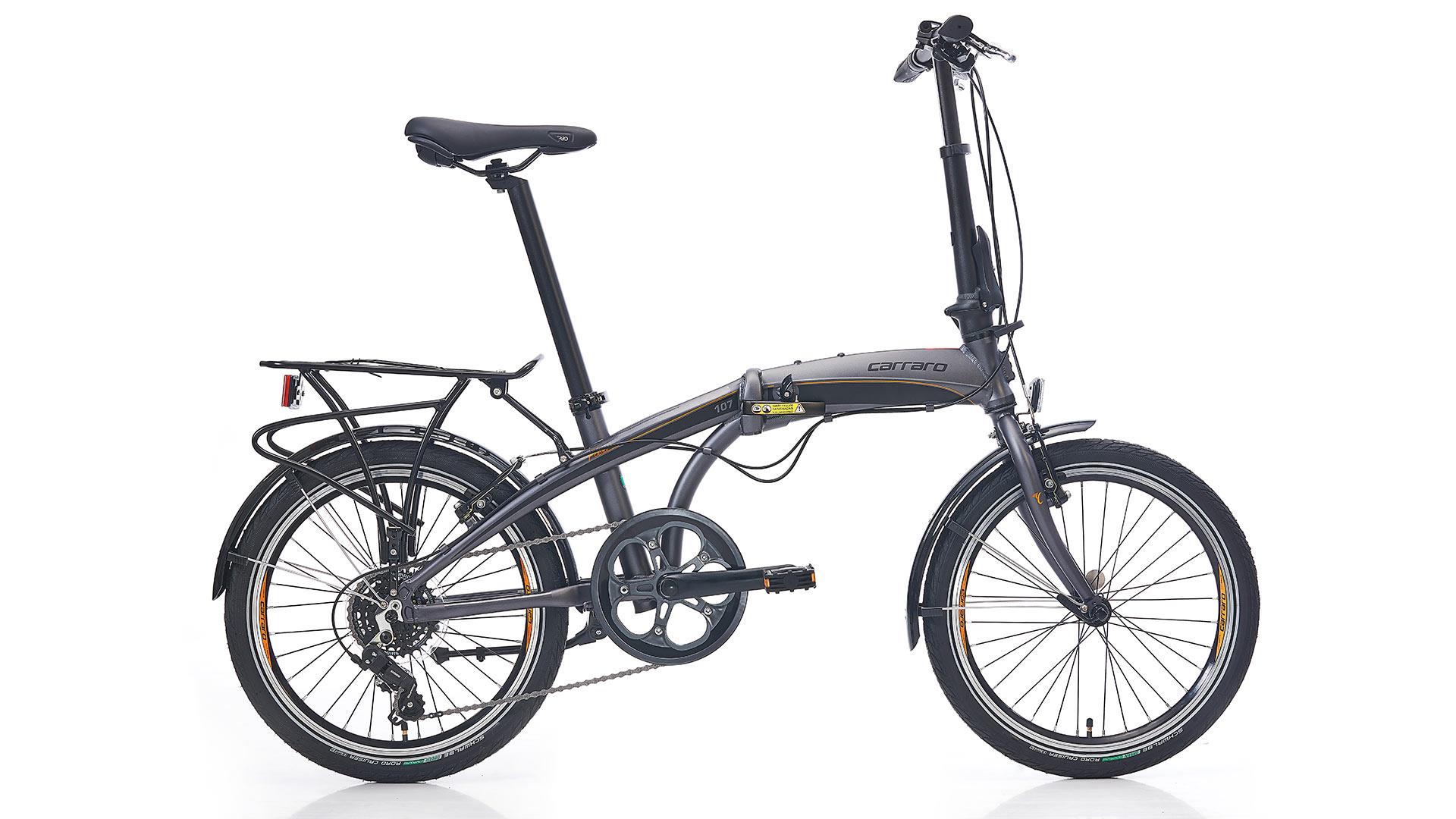 20 Carraro Flexi 107 7v V-Fren Katlanır Bisiklet M.Füme-Siyah-Turuncu