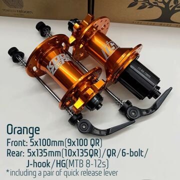Koozer 450 5x100, 5x135 QR 6 Vida Disk 8-11s HG Mtb Göbek Seti Turuncu