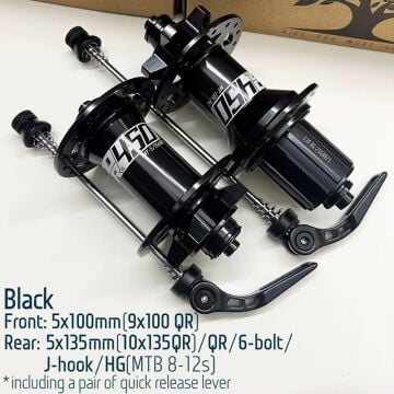 Koozer 450 5x100, 5x135 QR 6 Vida Disk 8-11s HG Mtb Göbek Seti Siyah