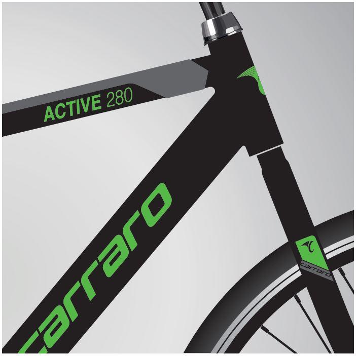 28 Carraro Active 280 21V V-Fren Erkek Şehir Bisikleti 52cm - M.Siyah-K.Gri-Yeşil
