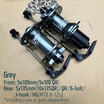 Koozer 450 5x100, 5x135 QR 6 Vida Disk 8-11s HG Mtb Göbek Seti Gri