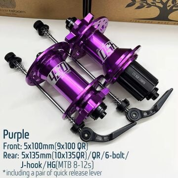 Koozer 450 5x100, 5x135 QR 6 Vida Disk 8-11s HG Mtb Göbek Seti Mor