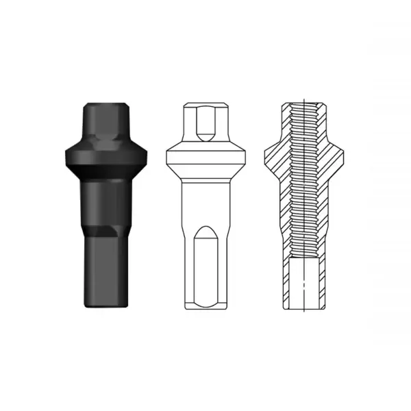 Sapim Polyax Brass Square Double Secure Lock 16mm Jant Teli Başlığı (Nipel) Siyah