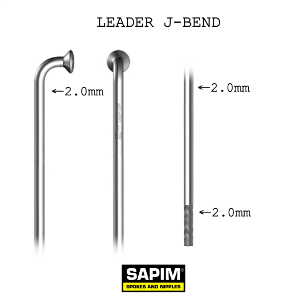 Sapim Leader 2mm Paslanmaz Çelik Jant Teli Gümüş - Özel Ölçü