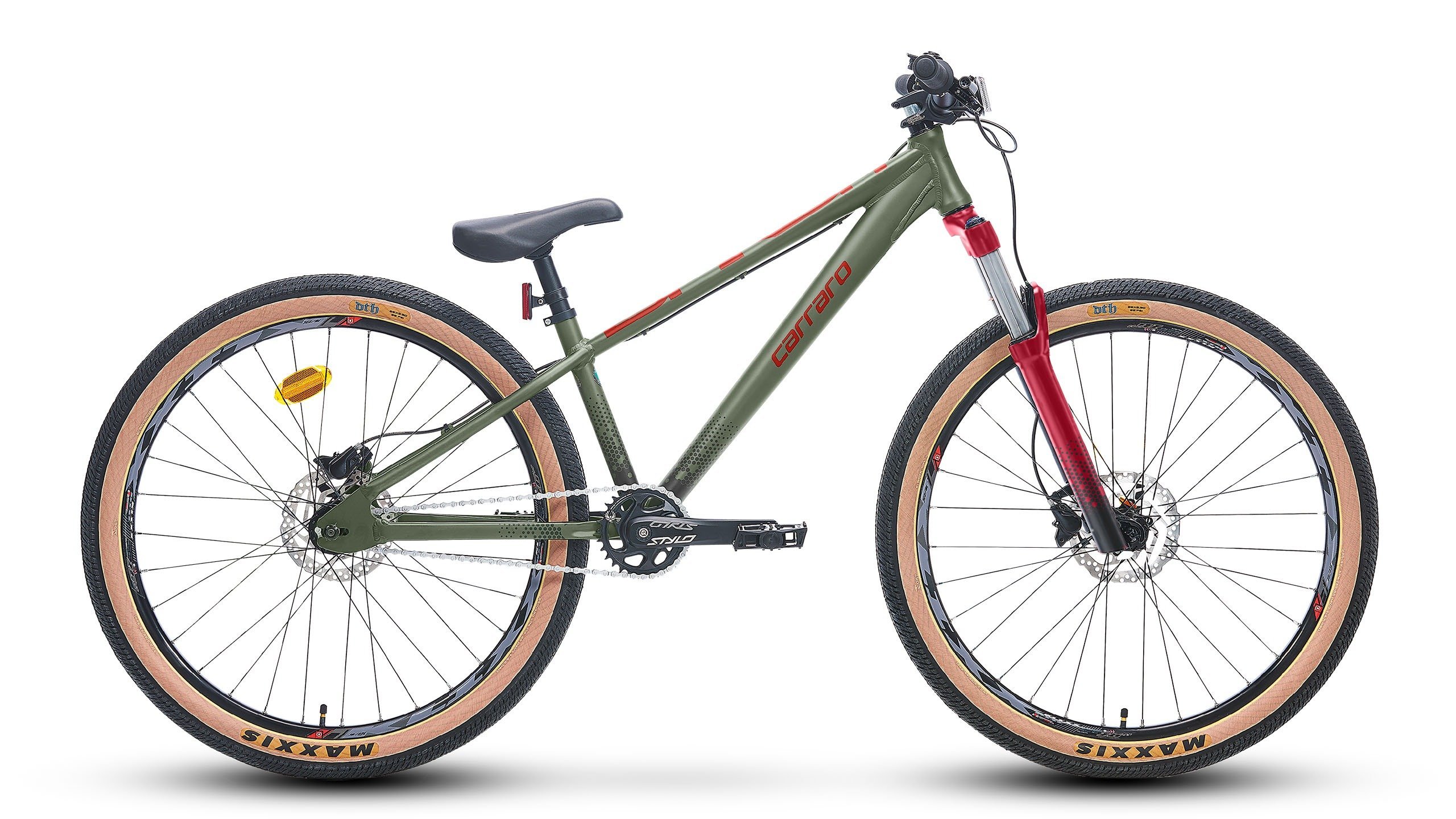 26 Carraro Bandit Dirt Jump Bisiklet, 31cm, M.Yeşil-Kırmızı