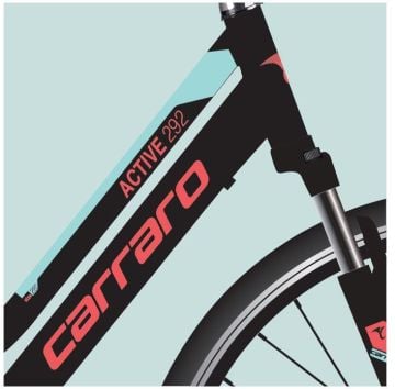 28 Carraro Active 292 21V V-Fren Kadın Şehir Bisikleti M.Siyah-A.Turkuaz - 40cm