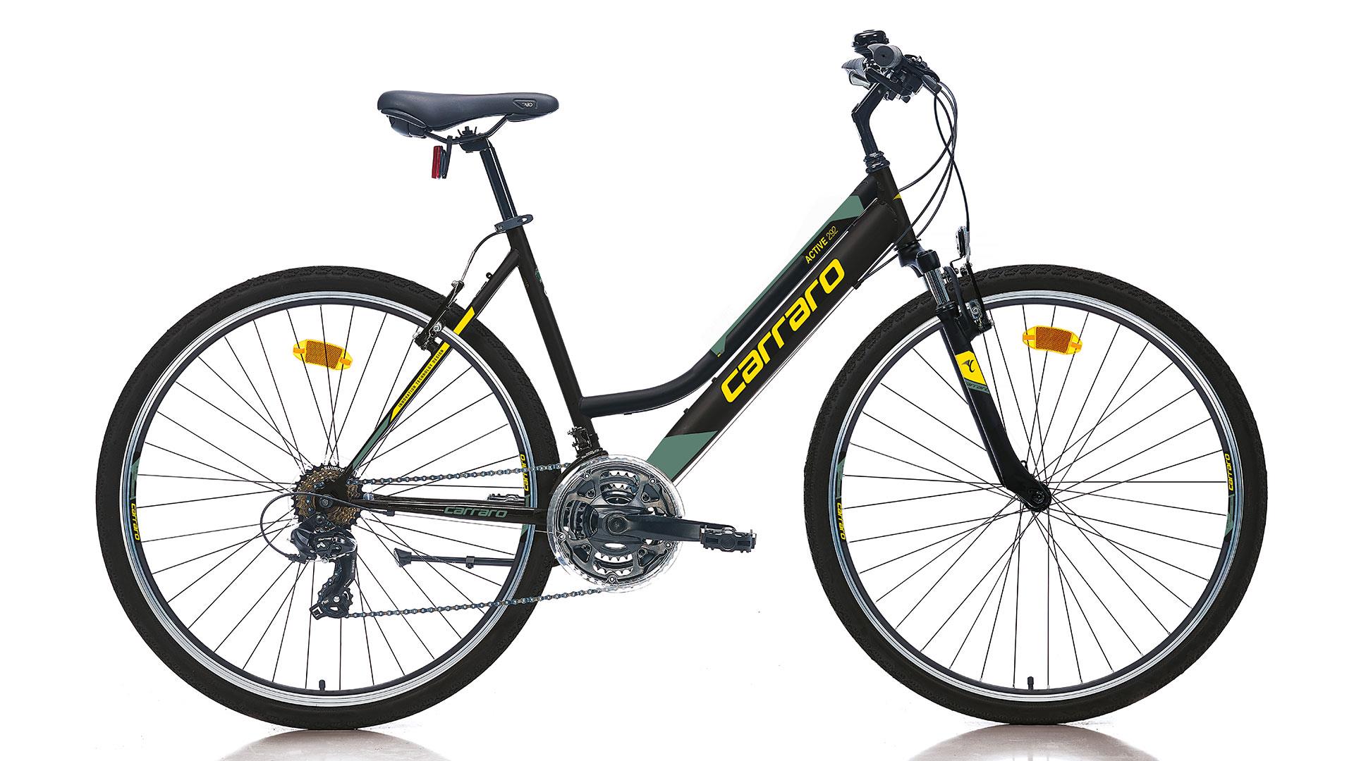 28 Carraro Active 292 21V V-Fren Kadın Şehir Bisikleti 46cm - M.Siyah-Sarı-Yeşil