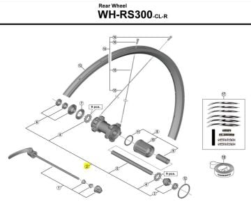 Shimano WH-RS300-CL-R Arka Mil Seti 141mm + Bilyeler Y0F898030