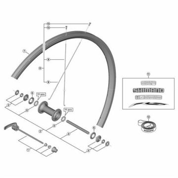 Shimano WH-RS100-F Ön Mil Seti 108mm + Bilyeler Y0F098020