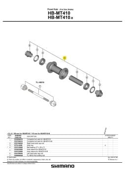 Shimano HB-MT410 Ön Mil Seti + Rulmanlar Y2GX98010