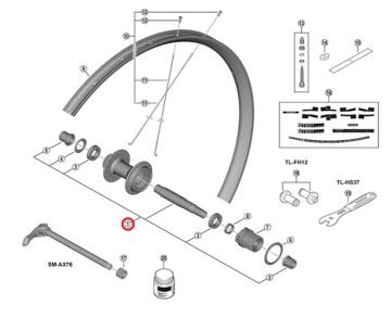 Shimano FH-MT410 Arka Mil Seti + Rulmanlar Y3HU98010