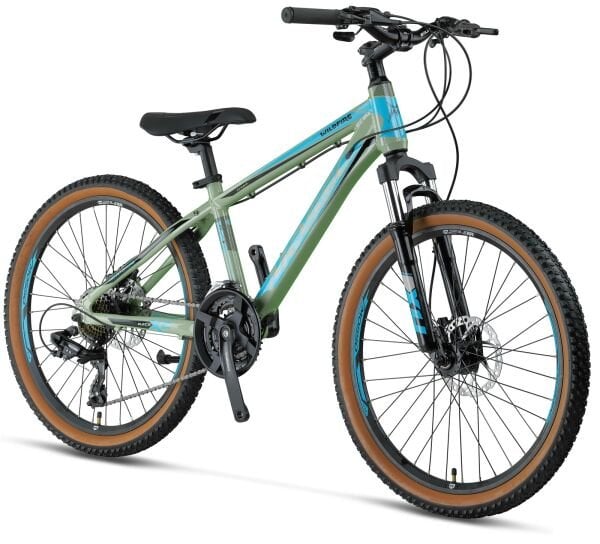 24 Mosso Wildfire 21v Hidrolik Disk Fren Çocuk Dağ Bisikleti 33cm - Mat Yeşil