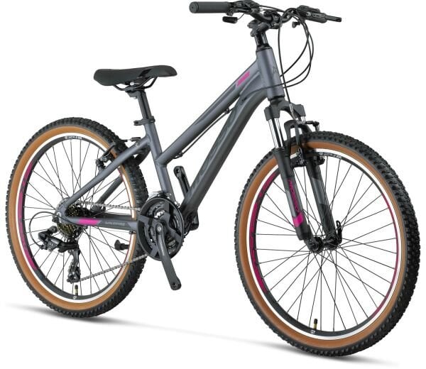 24 Mosso Wildfire L 21v V-Fren Kız Çocuk Bisikleti 33cm - Mat Antrasit