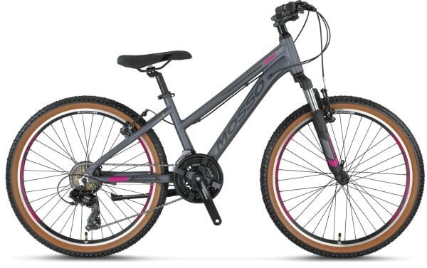 24 Mosso Wildfire L 21v V-Fren Kız Çocuk Bisikleti 33cm - Mat Antrasit