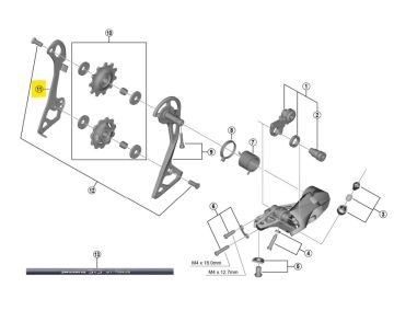Shimano 105 RD-R7000-GS Uzun Bacak Arka Aktaracı İç Kafes Y3F316000