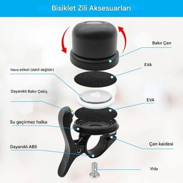 Briviga BEL-3T1 AirTag Uyumlu Bisiklet Zili