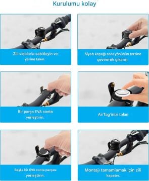 Briviga BEL-3T1 AirTag Uyumlu Bisiklet Zili