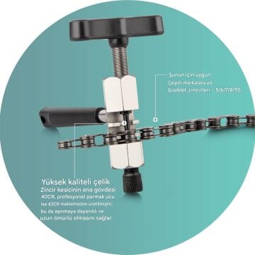 Briviga CCT-3602 6/7/8/9 Zincir Uyumlu Bisiklet Zincir Anahtarı