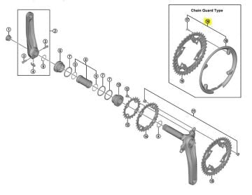 Shimano FC-M4000/M4050/M523/MT500 Aynakol Kapağı+Vidaları 40T Y1PY98080
