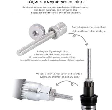 Briviga BBT-327 Kaset Orta Göbek Sökme/Takma Anahtarı + Sabitleme Aparatı