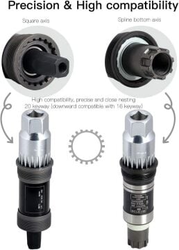 Briviga BBT-327 Kaset Orta Göbek Sökme/Takma Anahtarı + Sabitleme Aparatı