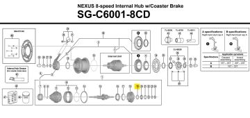 Shimano Nexus SG-8R20 Kafes Bilye P - 3/16'' x 13 - Y34R98070