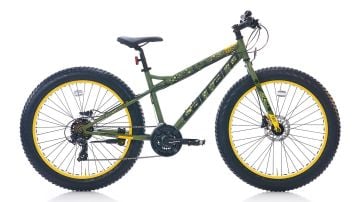 26 Carraro Fat Bike 21v H.Disk Fren Bisiklet 43cm - Haki Yeşil-Sarı
