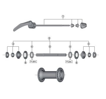 Shimano Tiagra HB-RS400 32H Ön Göbek Siyah*