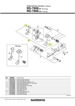 Shimano Dura-Ace RD-7800 12.5mm Arka Aktarıcı Makara Vidası 2li Paket Y5V598140