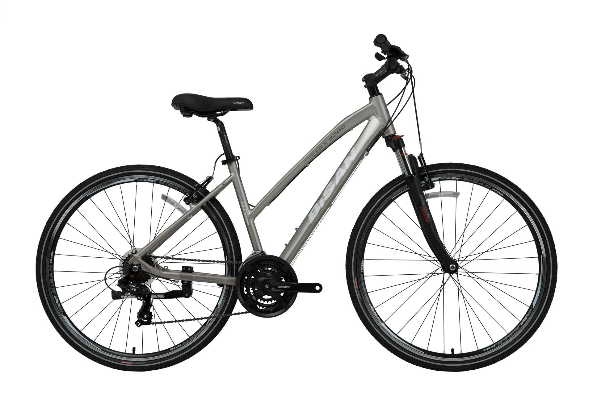 28 Bisan TRX 8200 21v V-Fren Kadın Şehir Bisikleti 45cm - Gri-Beyaz