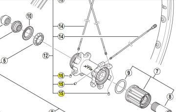 Shimano WH-M988 Tel Başı Göbek Tarafı Y4G308100