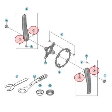 Shimano Deore XT FC-M8100 Hollowtech II M6x21 Aynakol Sol Kol Vidası Y1GS21000