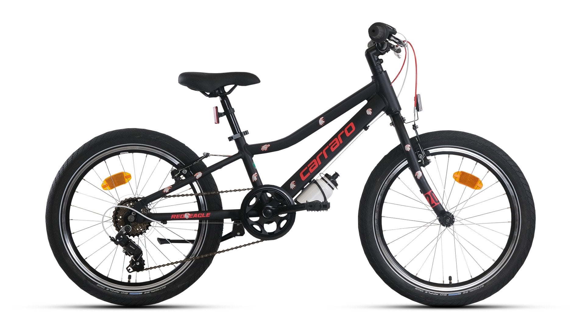 20 Carraro Red Eagle 6v V-Fren Erkek Çocuk Bisikleti M.Siyah-Kırmızı
