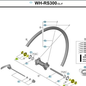 Shimano WH-RS21/RS31/RS61/RS300 Yol Bisikleti Ön Mil Kilit Somun Seti Y49U98020