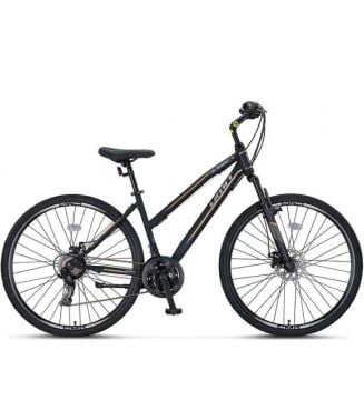 28 Ümit 2892 Quebec 21v V-Fren Kadın Şehir Bisikleti 43cm - Siyah-Sarı