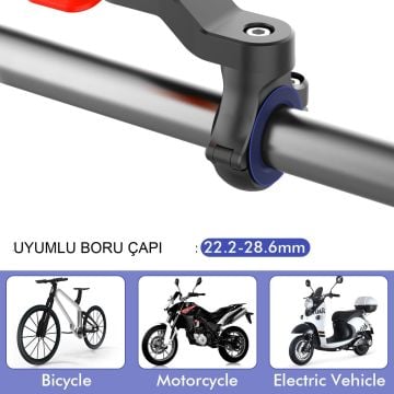 QRD Twist Lock Kolay Montaj Bisiket/Scooter/Motosiklet Gidon Telefon Tutucu