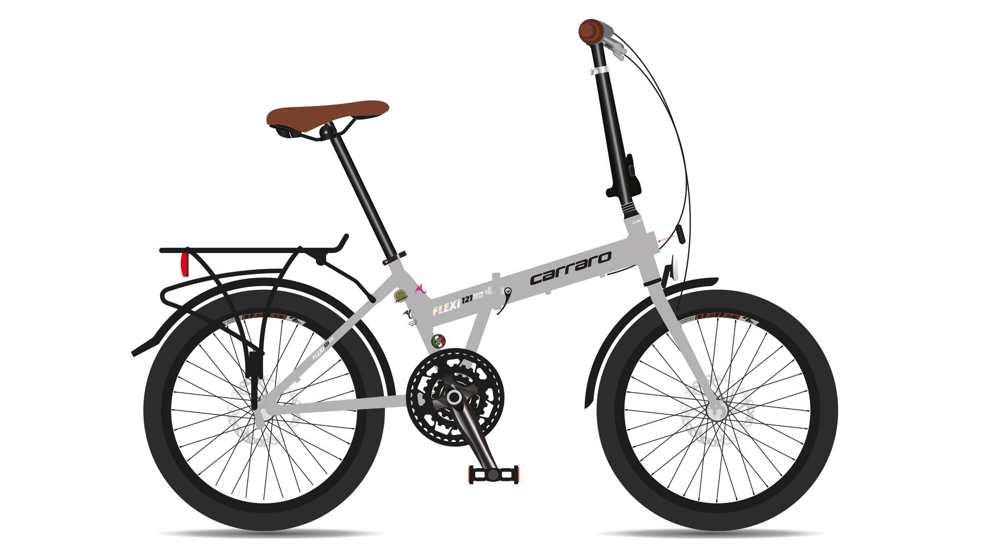 20 Carraro Flexi 121HD 21v H.Fren Katlanır Bisiklet M.Gri-Siyah