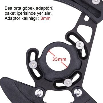 QRD CG-03 Dağ Bisikleti Göbekten Montaj Aynakol Zincir Atma Engelleyici Siyah