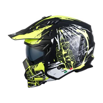 Sway FS-X1 Seul Warrior Full Face Vizörlü Kask Siyah-Sarı-Beyaz S Beden