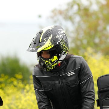 Sway FS-X1 Seul Warrior Full Face Vizörlü Kask Siyah-Sarı-Beyaz S Beden