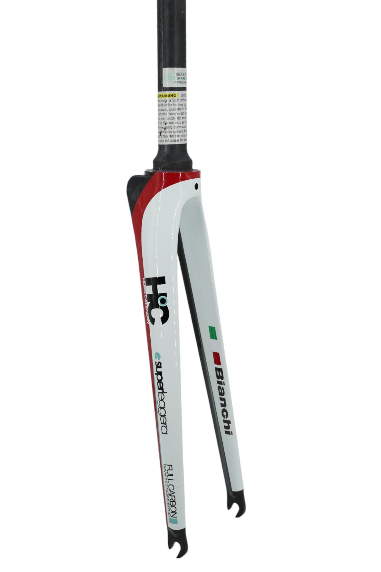 Bianchi SuperLeggera Tapered Full Carbon Yol Bisiklet Maşası Beyaz-Kırmızı