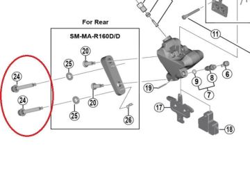 Shimano BR-RS505 25mm C Tip Yol Bisikleti Flat Mount Kaliper Vidası Y8N208020