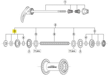 Shimano HB-M590/T610 Ön Mil Kilit Somun Ünitesi Y2TR98020