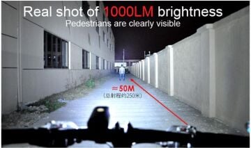 Epic Double-B 1000 Lümen Süper Güçlü Şarjlı Bisiklet Ön Lamba Füme